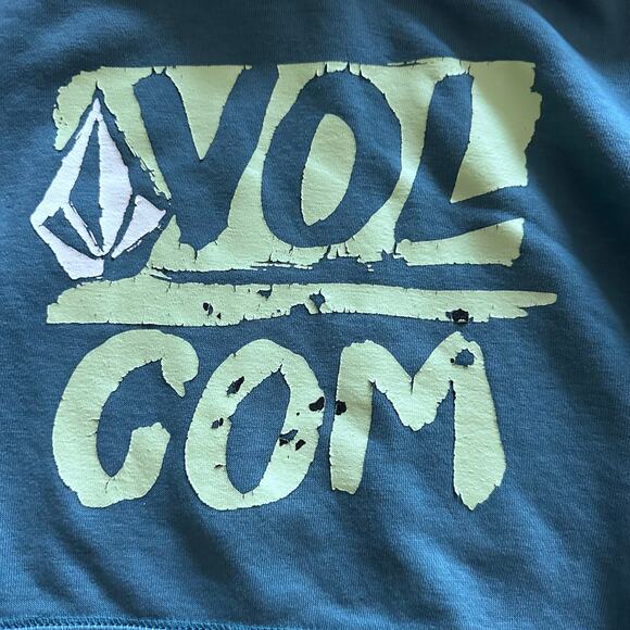 Volcom Teal Blue Hoodie Sweatshirt - Size Large - Picture 4 of 8